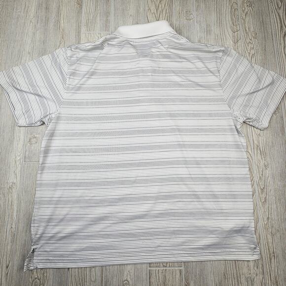 PGA Tour Polo Shirt Mens 2XL White Gray Striped Golf Performance Polyester XXL - Picture 8 of 8